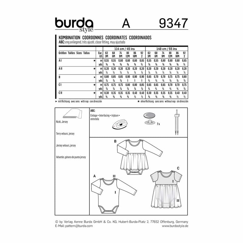 Burda 9347 - bébé, unisexe
