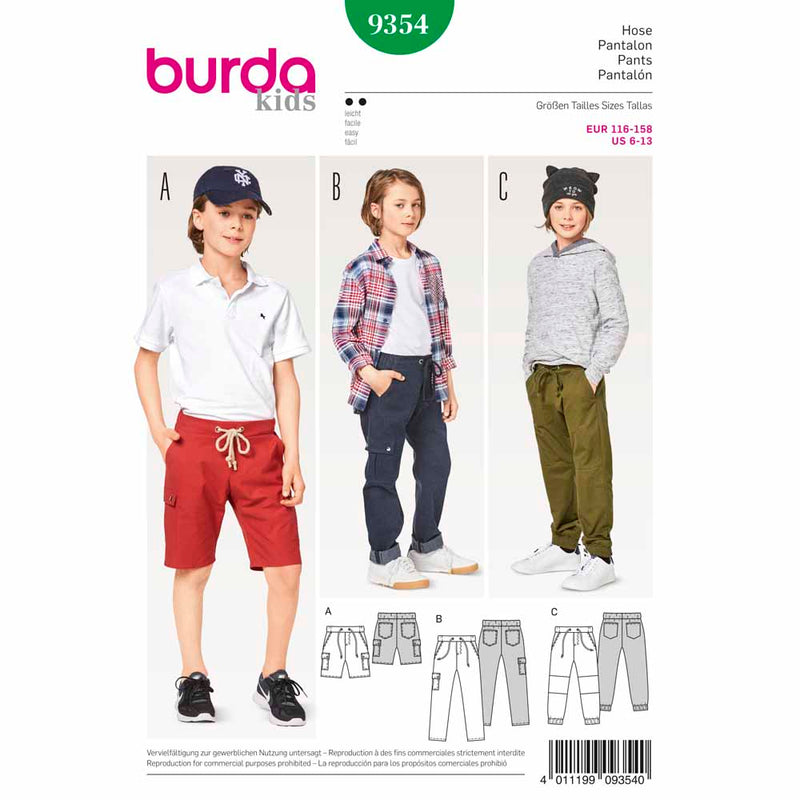 Burda 9354 - Boy's pants