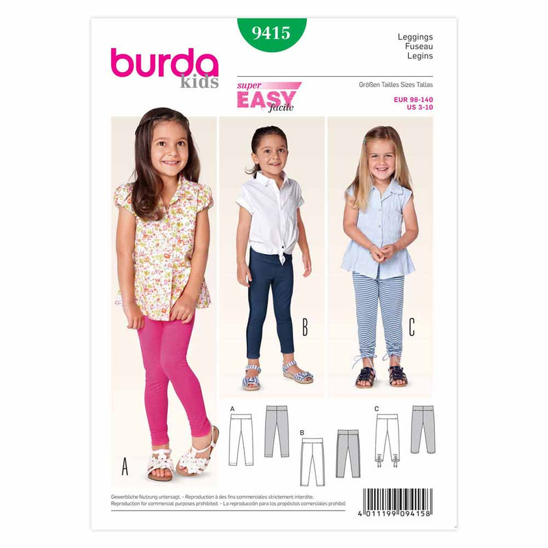 Burda 9415 - Pantalon pour enfant