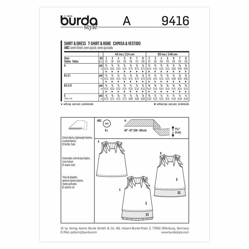 Burda 9416 - Children's Dress