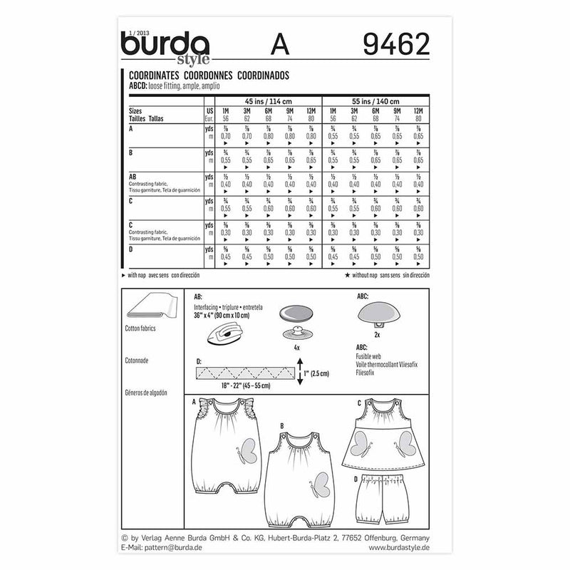 Burda 9462 - Coordonnée pour enfant