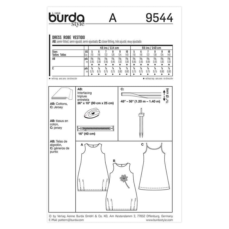 Burda 9544 - Robe pour enfant