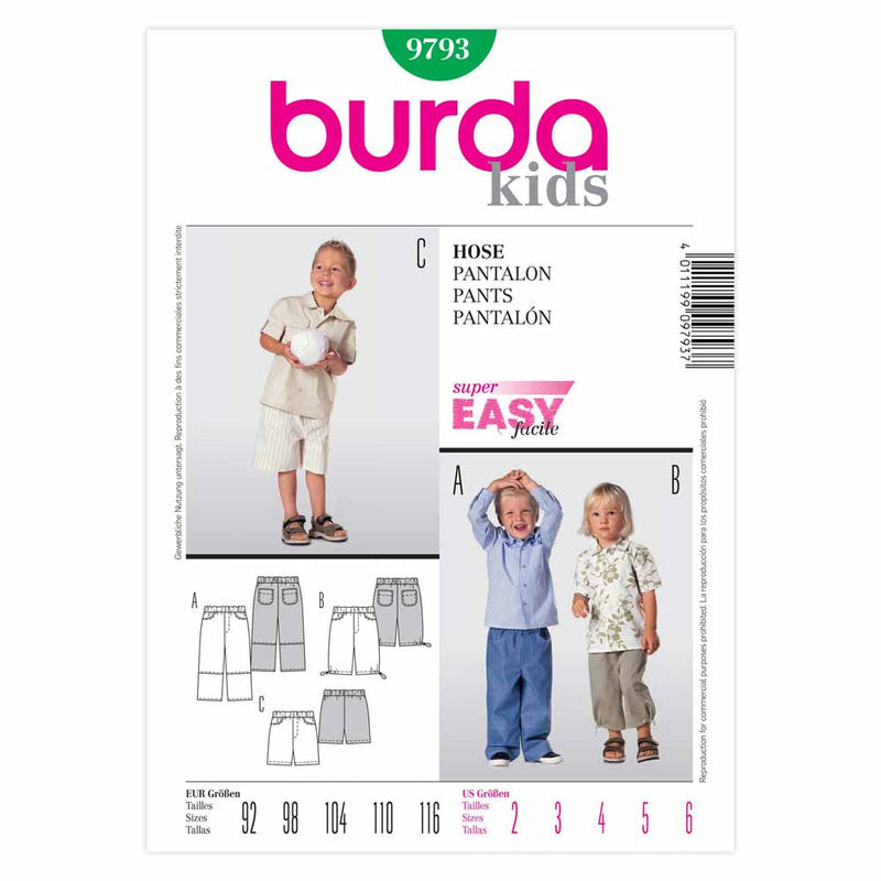 Burda 9793 - Pantalon pour enfant
