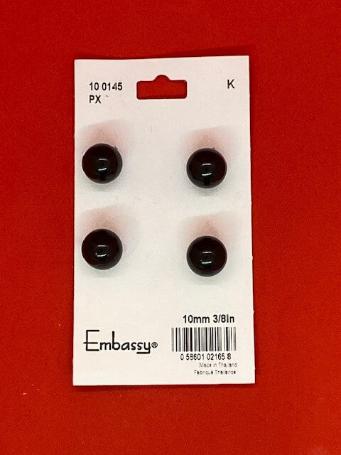 Black pearl buttons - 10mm