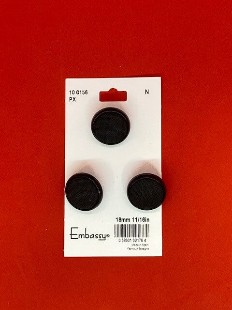 Matte black buttons - 18mm