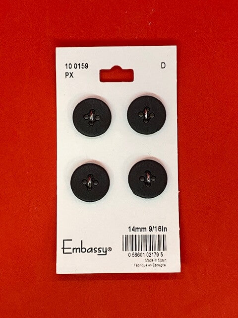 Black buttons - 14mm