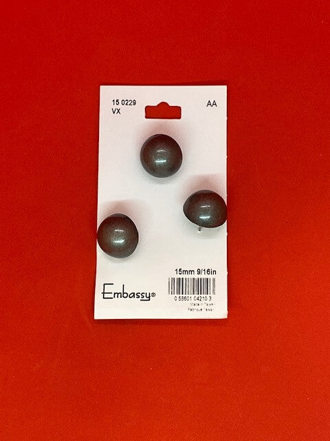 Gray buttons - 15mm