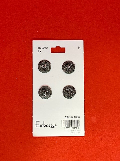 Steel color buttons - 12mm