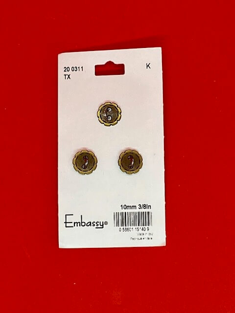 K buttons bronze - 10mm