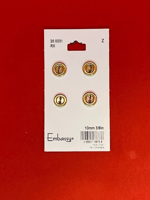 Gold buttons - 10mm