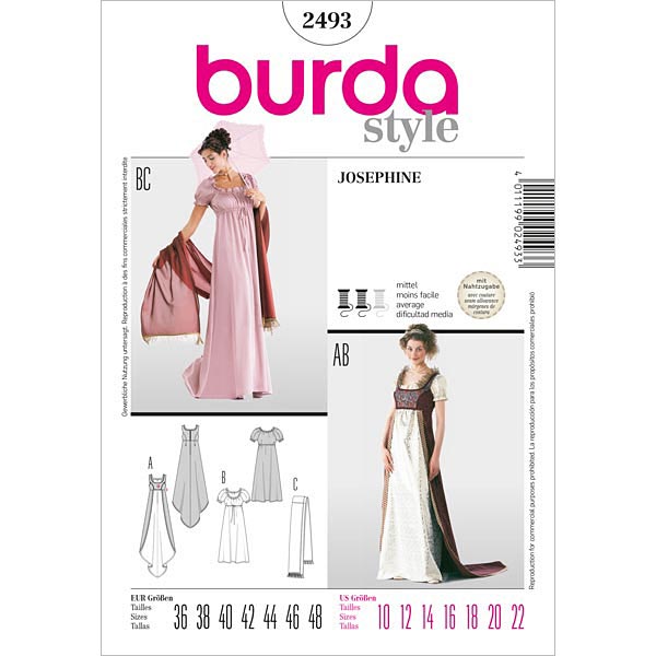 Burda 2493 - costume pour femmes - historique