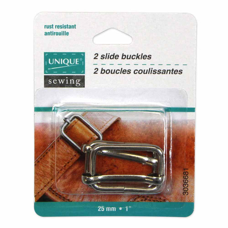 2 sliding buckles 1 in silver
