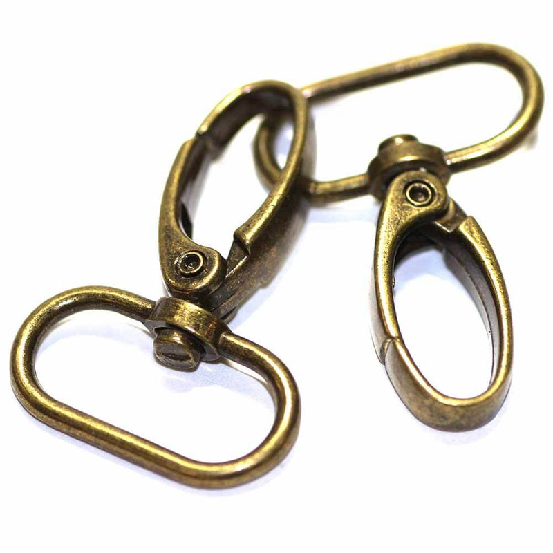 2 antique gold swivel clasps - 25mm