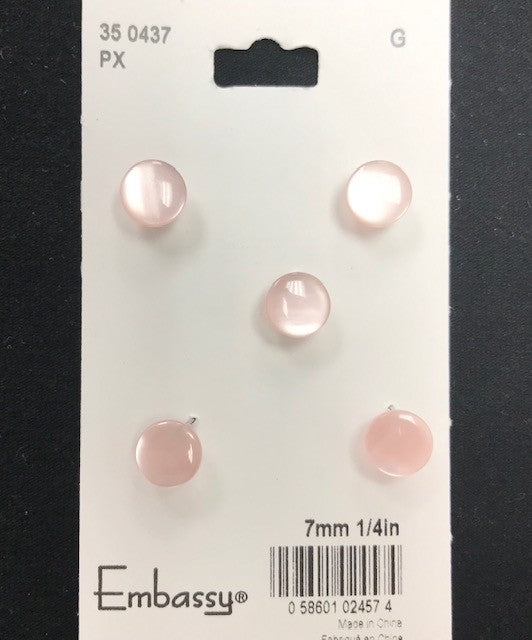 Boutons rose clair- 7mm 1/4 po