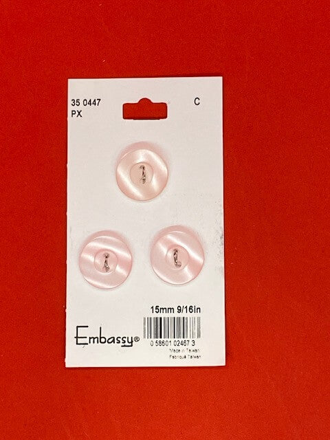 Baby pink buttons - 15mm