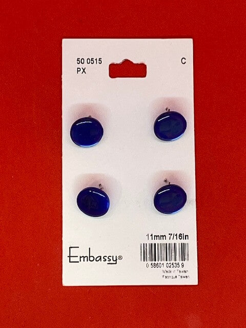 Royal blue buttons - 11mm