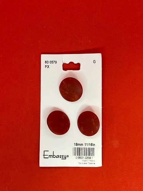 Marble red buttons - 18mm