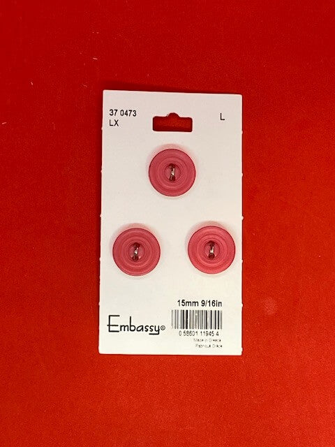 Pink buttons - 15mm