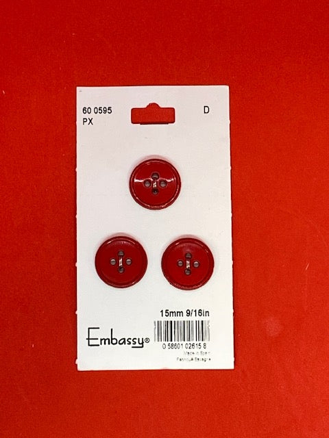 Red buttons - 15mm