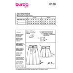 Burda 6138 - culottes & shorts