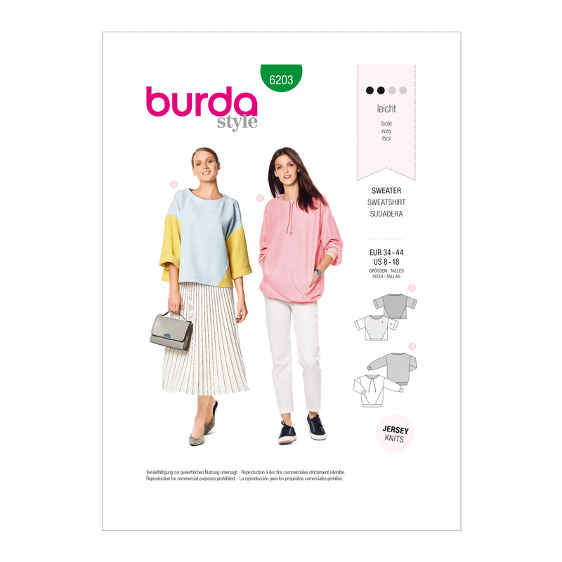Burda 6203 - sweat-shirt