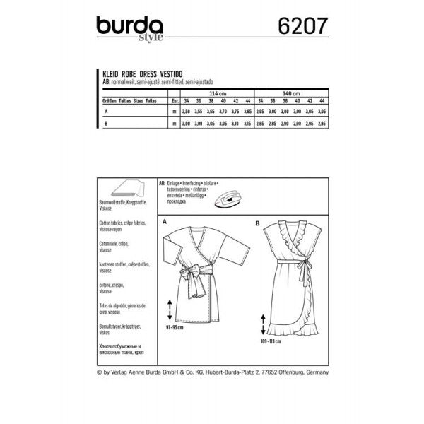 Burda 6207 - robe