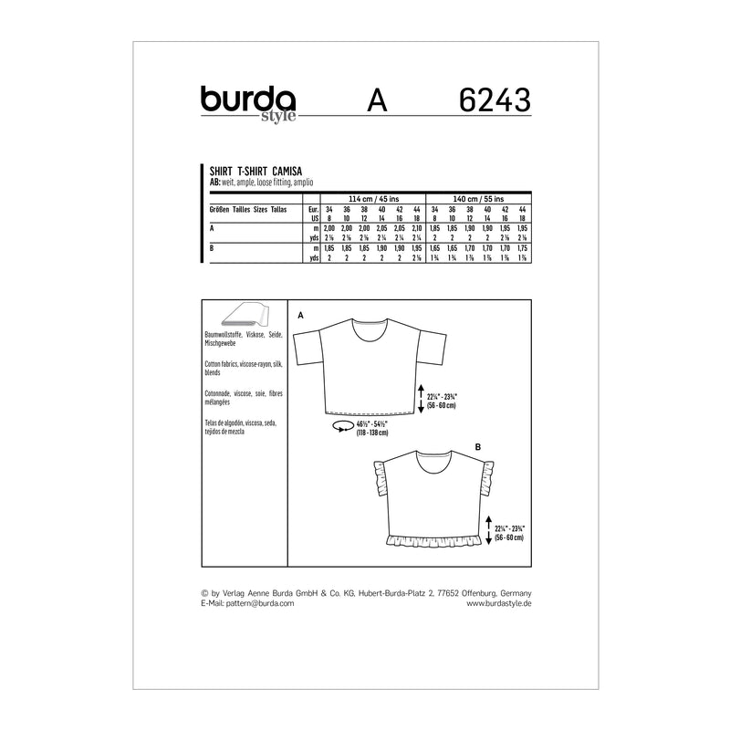 Burda 6243 - t-shirt