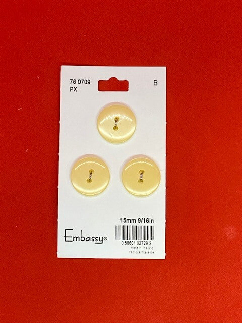 Yellow buttons - 15mm