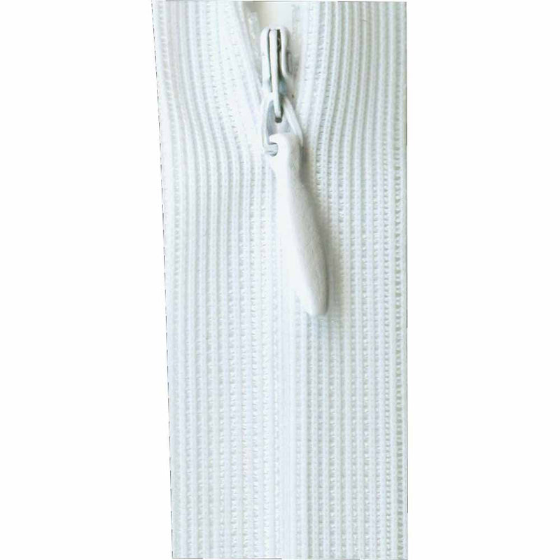 White invisible zipper 20cm