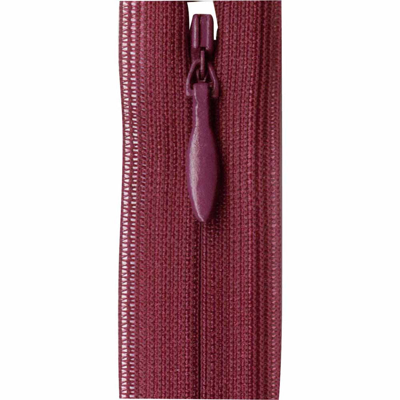 Burgundy invisible zipper 20 cm