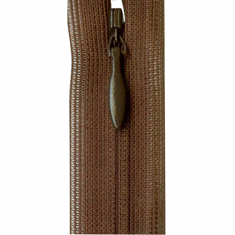 Invisible zipper brown 20 cm