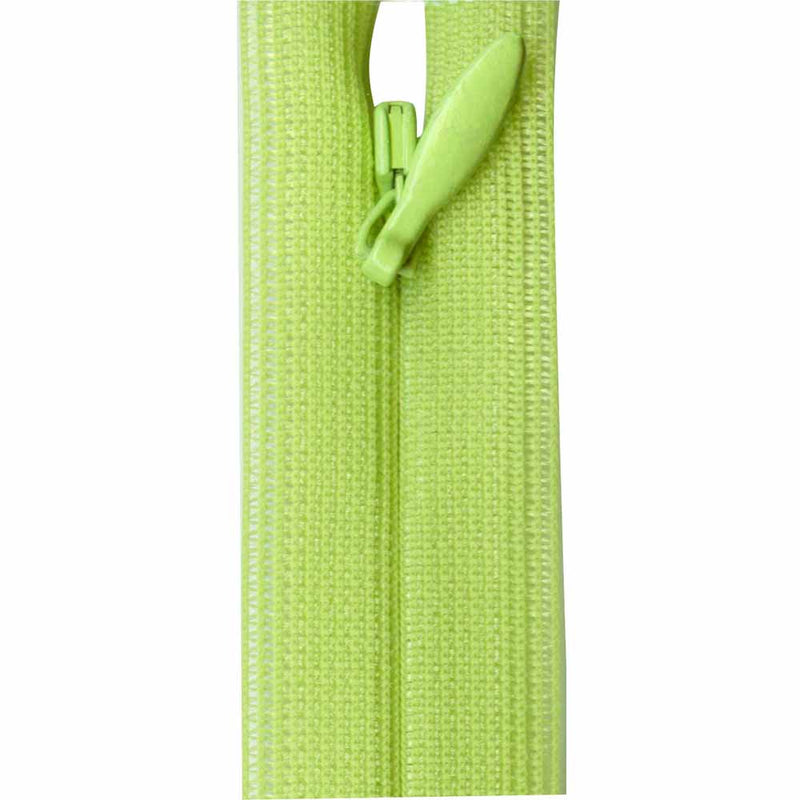 Invisible zipper lime green 20 cm