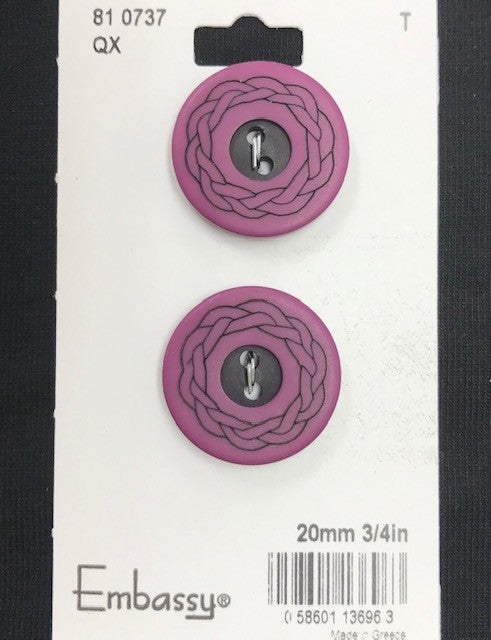 Boutons prune T - 23mm