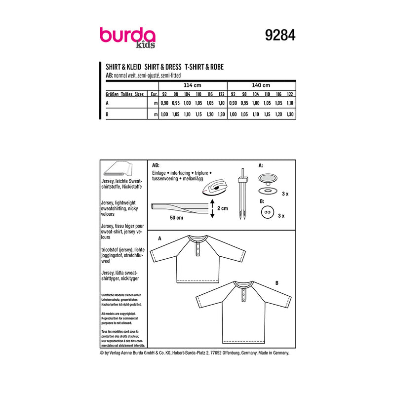 Burda 9284 - T-shirt & robe