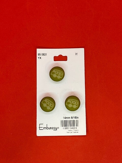 Khaki & bus green buttons - 14mm