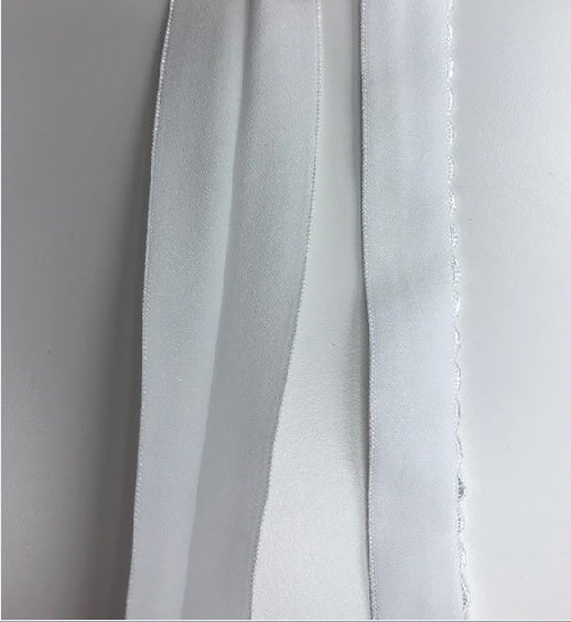 White elastic folded lace - 19mm