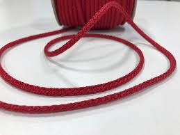 Cordon tressé rouge - 5mm