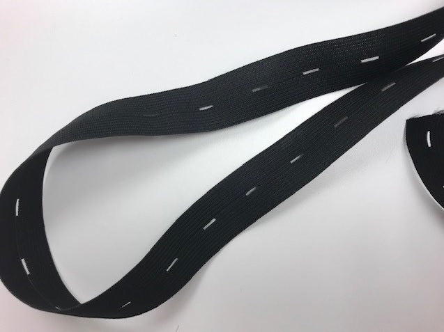 1 '' black buttonhole elastic