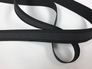 1 '' black non-slip elastic