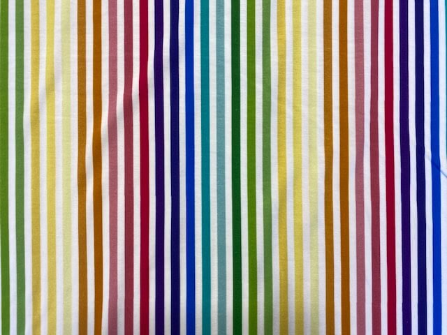 Cotton spandex jersey knit multicolored stripes