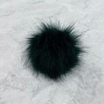 Forest green snap pompom