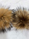 Natural real fur pompom