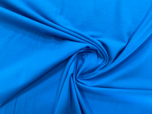 Plain Cotton spandex jersey Lagoon Blue