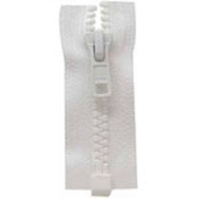 Fermeture blanche vêtement de sport 55cm 22po - 1