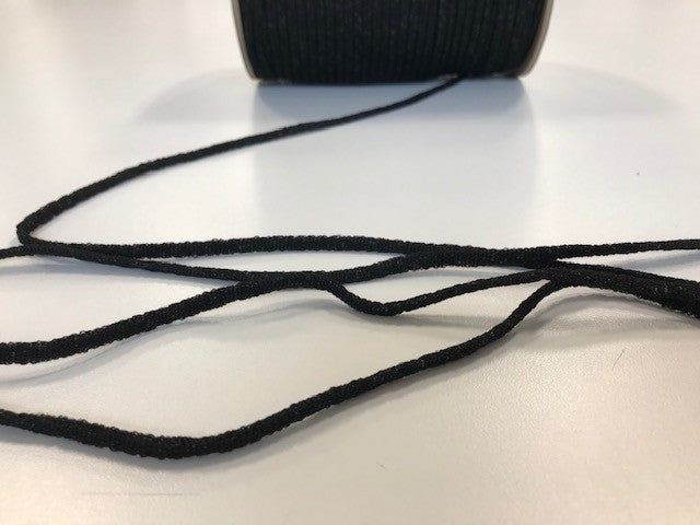 Corde élastique doux noir 4.4mm - 1