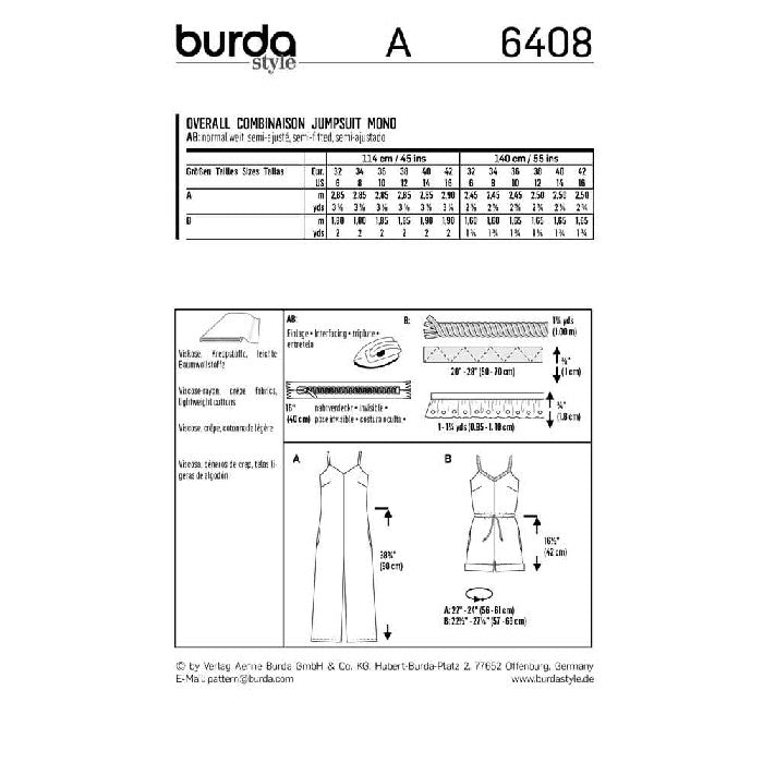 Burda 6408- combinaison à bretelles - 2