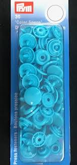 30 boutons pression turquoise